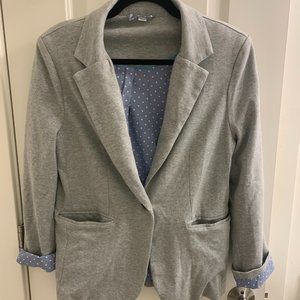 Boden Gray Blazer with Blue Polka Dot Lining